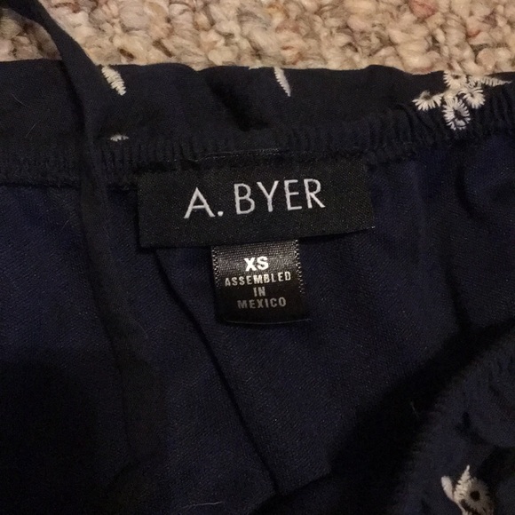 NWT A. BYER blue off the shoulder strap romper - Picture 5 of 13